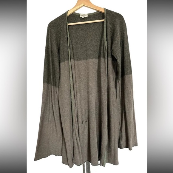 EMPORIO ARMANI Cardigan Sweater women's 12 open belted vintage bell sleeve green - Picture 6 of 13